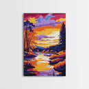 Autumn Lake, Rustic Nature Art, Framed Canvas Print, Cozy Cabin Wall Decor, Vibrant Fall Scene, Seasonal Home Art, Colorful Landscape