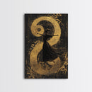 Golden Yin Yang, Framed Canvas Print, Zen Wall Art, Spiritual Energy, Feng Shui Decor, Abstract Taoist Art, Yoga Room, Asian Home Accent