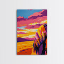Sunset Blanket, Cozy Art Print, Bohemian Wall Decor, Warm Tones Painting, Relaxing Art, Vibrant Living Room Art, Canvas Print