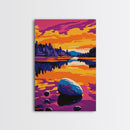 Sunset Reflection, Lake Art, Tranquil Scene, Nature Wall Decor, Framed Canvas Print, Rustic Cabin Art, Serene Home Decor, Fall Aesthetic