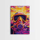 Scuba Diver, Deep Sea Art, Underwater Mask, Bold Ocean Art, Canvas Print, Adventure Wall Decor, Unique Gift, Nautical Home Art