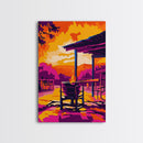 Campfire Glow, Rustic Cabin, Outdoor Art, Autumn Evening, Canvas Print, Lodge Wall Art, Western Home Decor, Warm Tones, Cozy Vibes