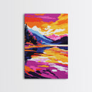 River Valley, Sunset Landscape, Colorful Art, Framed Canvas Print, Nature Wall Decor, Cozy Home Aesthetic, Warm Tones, Rustic Painting