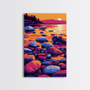 Vibrant Sunset River, Canvas Print, Colorful Nature Art, Bold Landscape, Modern Home Decor, Sunset Lake Scene, Living Room Wall Art
