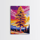 Autumn Tree, Fall Landscape, Vibrant Colors, Nature Wall Art, Framed Canvas Print, Cozy Decor, Cabin Aesthetic, Rustic Gift Idea