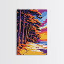 Beach Path, Colorful Coastal Art, Canvas Print, Sunset Landscape Painting, Tropical Wall Decor, Summer Home Art, Relaxing Nature Scene