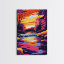 River Sunset, Serene Landscape Art, Canvas Print, Vibrant Nature Painting, Water Reflection Art, Relaxing Home Decor, Modern Wall Art