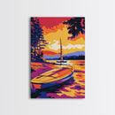 Sunset Forest, Pine Trees, Vibrant Landscape, Autumn Glow, Canvas Print, Cabin Wall Art, Rustic Home Decor, Nature Lover Gift