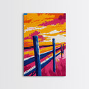Rustic Fence, Countryside Landscape, Sunset Field, Farmhouse Wall Art, Canvas Print, Rustic Decor, Country Home, Western Wall Art