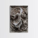 Ornate Sculpture, 3D Wall Art, Elegant Relief, Classical Decor, Canvas Print, Artistic Home Decor, Luxury Interior, Spiritual Aesthetic