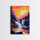 Waterfall Art, Scenic Nature Painting, Landscape Decor, National Park Print, Wilderness Scene, Framed Canvas Print, Living Room Art