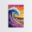 Ocean Wave Painting, Vibrant Seascape Wall Art, Colorful Beach Print, Surf Canvas Print, Coastal Home Decor, Nautical Wall Art