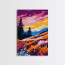 Autumn Lake Sunset, Framed Canvas Print, Vibrant Nature Art, Fall Landscape, Cozy Home Decor, Warm Tones, Relaxing Living Room Artwork