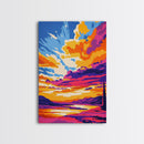 Dramatic Sky Art, Vibrant Sunset Painting, Colorful Landscape Canvas Print, Nature Wall Art, Modern Home Decor, Living Room Wall Art