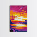 Canyon Sunset Art, Vibrant Nature Painting, Colorful Landscape Canvas Print, Rustic Home Decor, Western Wall Art, Living Room Wall Art