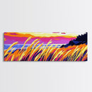 Wheat Field, Autumn Canvas Print, Vibrant Nature Art, Rustic Farmhouse Decor, Framed Canvas Print, Country Home Wall Art, Sunset Painting