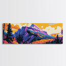 Majestic Mountains, Autumn Landscape Painting, Colorful Nature Print, Cabin Wall Decor, Framed Canvas Print, Living Room Wall Art