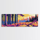 Enchanted Forest, Sunset Glow Painting, Vibrant Woodland Art, Nature Lover Gift, Framed Canvas Print, Living Room Wall Art, Cozy