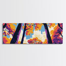 Sky View, Autumn Trees, Nature Perspective, Framed Canvas Print, Modern Wall Art, Fall Painting, Vibrant Home Decor, Seasonal Aesthetic