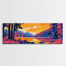 Mountain Cabin, Sunset Lake, Remote Getaway, Framed Canvas Print, Rustic Home Wall Art, Nature Retreat, Warm Aesthetic, Living Room Decor