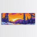 Snowy Forest, Winter Wonderland Art, Holiday Wall Decor, Framed Canvas Print, Vibrant Christmas Artwork, Cabin Aesthetic, Gift Idea