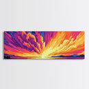 Sunset Explosion, Dramatic Sky, Colorful Abstract Landscape, Modern Home Decor, Canvas Print, Office Wall Art, Vibrant Art