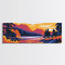 Serene Lake, Mountain Reflection, Nature Inspired Art, Fall Landscape, Cozy Home Decor, Framed Canvas Print, Rustic Wall Art
