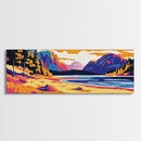 Sandy Path, River View, Vibrant Mountain Scene, Fall Nature Decor, Canvas Print, Bedroom Wall Art, Cozy Home Aesthetic