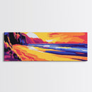 Coastal Sunset, Beach Wall Art, Vibrant Ocean, Boho Style, Serene Seascape, Bedroom Aesthetic, Tropical Vibes, Canvas Print