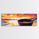 Sunset Pan, Kitchen Wall Art, Cooking Lover Gift, Modern Abstract, Warm Color Palette, Unique Artwork, Framed Canvas Print
