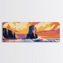 Coastal Cliffs, Ocean Sunset, Bold Seascape, Modern Beach Art, Tropical Vibes, Relaxing Scenery, Living Room Wall Art, Framed Canvas Print