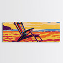Beach Chair, Ocean Breeze, Relaxing Getaway, Canvas Print, Coastal Home Decor, Vibrant Summer Art, Seaside Aesthetic, Vacation Vibes