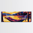 Hammock Escape, Relaxing Wall Art, Lakeside Decor, Cozy Home, Framed Canvas Print, Nature Lover, Rustic Retreat, Cabin Vibes