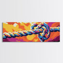 Nautical Rope, Boho Wall Art, Ocean Decor, Rustic Home, Framed Canvas Print, Vibrant Colors, Coastal Aesthetic, Seaside Retreat