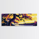 Ancient Oak, Sunset Glow, Canvas Print, Majestic Tree Art, Rustic Wall Decor, Autumn Landscape, Nature Home Artwork, Living Room Piece