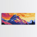 Majestic Peaks, Mountain Reflection, Vibrant Nature, Scenic Landscape, Canvas Print, Office Decor, Wilderness Art, Adventure Wall Decor