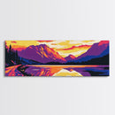 Mountain Sunset, Landscape Art, Nature Print, Living Room Decor, Canvas Print, Colorful Wall Art, Rustic Home, Cabin Art, Boho Style