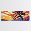 Windswept Tree, Dramatic Sky, Vibrant Sunset, Nature Scene, Canvas Print, Boho Wall Art, Modern Nature Decor, Unique Landscape