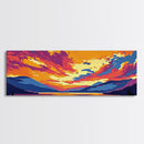 Sunset Lake, Tranquil Water, Peaceful Landscape, Framed Canvas Print, Calm Wall Art, Cozy Home, Bedroom Decor, Warm Color Palette