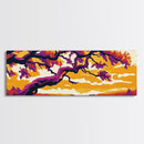Majestic Oak, Sunset Landscape, Scenic View, Framed Canvas Print, Warm Tones, Living Room Art, Rustic Home Decor, Boho Vibes