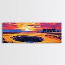 Sunken Hole, Sunset Glow, Framed Canvas Print, Surreal Landscape Art, Mystical Wall Decor, Vibrant Nature Scene, Living Room Art
