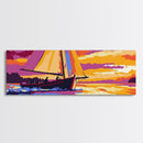 Sailboat Sunset, Nautical Scene, Framed Canvas Print, Coastal Wall Art, Ocean Decor, Vibrant Seascape, Beach House Artwork, Gift Idea