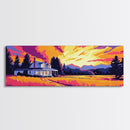 Countryside Home, Vibrant Sunset, Rural Landscape, Framed Canvas Print, Cozy Living Room Art, Farmhouse Wall Decor, Autumn Home Aesthetic