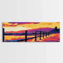 Wooden Fence, Sunset Prairie, Rustic Scenery, Framed Canvas Print, Country Wall Art, Farmhouse Home Decor, Nature Landscape, Autumn Mood