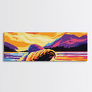 Whale Breach, Ocean Sunset, Marine Life, Vibrant Water, Framed Canvas Print, Nautical Decor, Beach House Wall Art, Coastal Art, Gift Idea