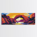 Desert Arch, Sunset Landscape, Western Nature, Vibrant Rocks, Framed Canvas Print, Boho Home Decor, Office Wall Art, Nature Lover Gift