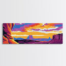Canyon View, Southwest Landscape, Sunset Sky, Nature Art, Framed Canvas Print, Rustic Wall Decor, Living Room Art, Adventure Gift