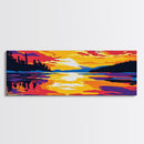 Lake Reflection, Tranquil Water, Mountain Sunset, Serene Scene, Framed Canvas Print, Zen Wall Art, Bedroom Decor, Meditative Gift