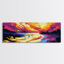 Stormy Sky, Sunset Glow, Abstract Landscape, Canvas Print, Living Room Wall Art, Nature Lover Decor, Autumn Art, Wilderness Painting