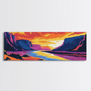 Sunset Valley, Dramatic Clouds, Wild Landscape, Framed Canvas Print, Rustic Home Decor, Colorful Art, Nature Lover Gift, Boho Aesthetic
